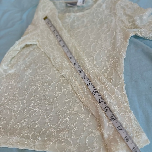 NWT Women’s Small Coldwater Creek Lace Sweetheart Neckline Long Sleeve Blouse. - Picture 7 of 10